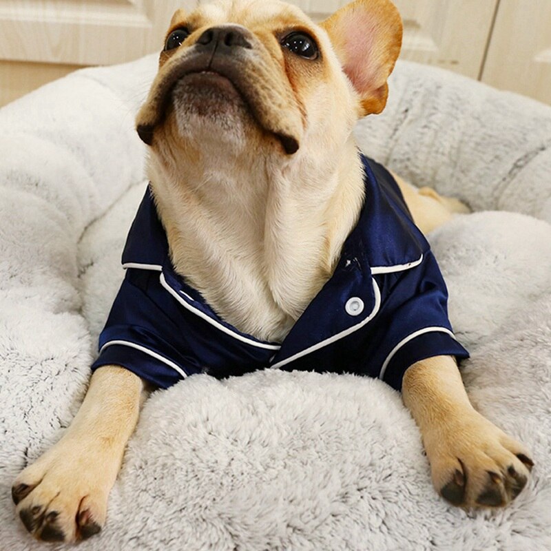 Pijama de Bulldog Francés de seda suave, pijama para perros pequeños, ropa para mascotas, camisa para perro, pijamas de verano 1.