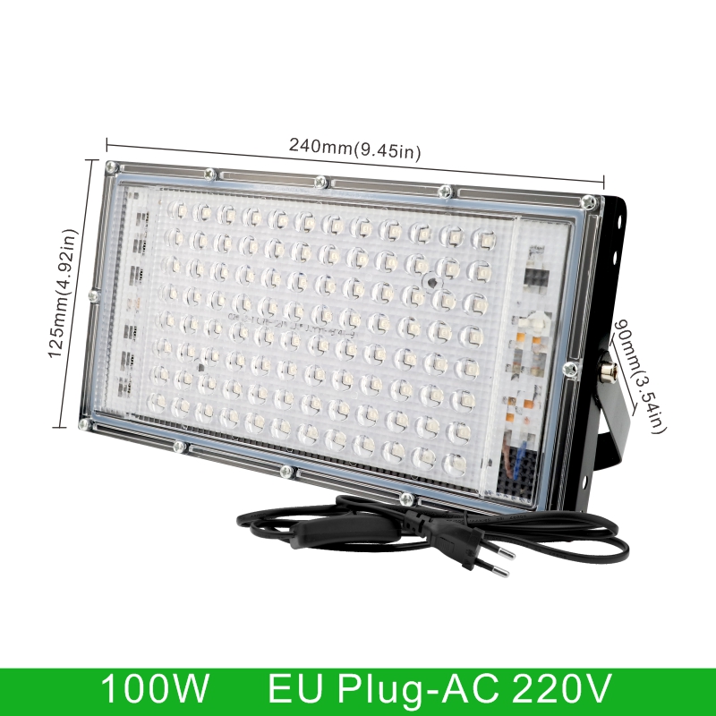 Reflector Led UV 110V 220V 50W 100W luz de 395nm 400nm IP65 lámpara fluorescente ultravioleta impermeable para escenario con enchufe de EE. UU./UE: changeable