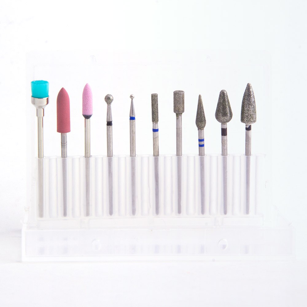 Fraise rotative électrique, jeu de 10 pièces pour lime à ongles, fraises pour polissage, céramique, outil de nettoyage: 6