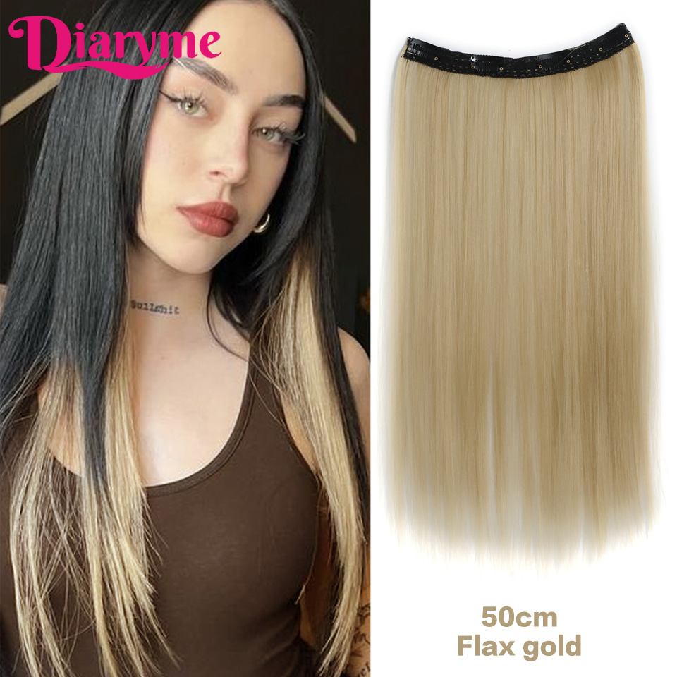 4 clipes longo em linha reta clipe sintético em extensões de cabelo destaque colorido pedaço de cabelo clip-on peruca de cabelo pendurado tintura de orelha: CINZA