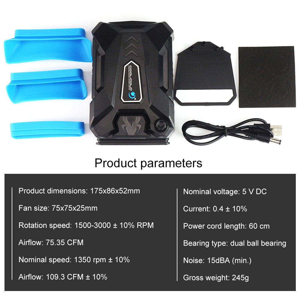 Vacuum Portable Notebook Laptop Cooler USB Air External Extracting Cooling Fan for Laptop Speed ​​Adjustable for 15 15.6 17 Inch