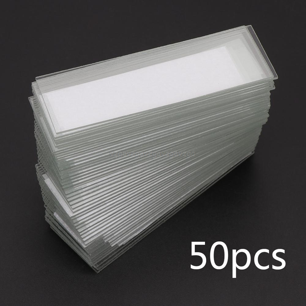 50Pcs 1mm Thickness Cavity Glass Coverslips Single Concave Microscope Glass Slides Reusable Laboratory Blank Microscope Slide