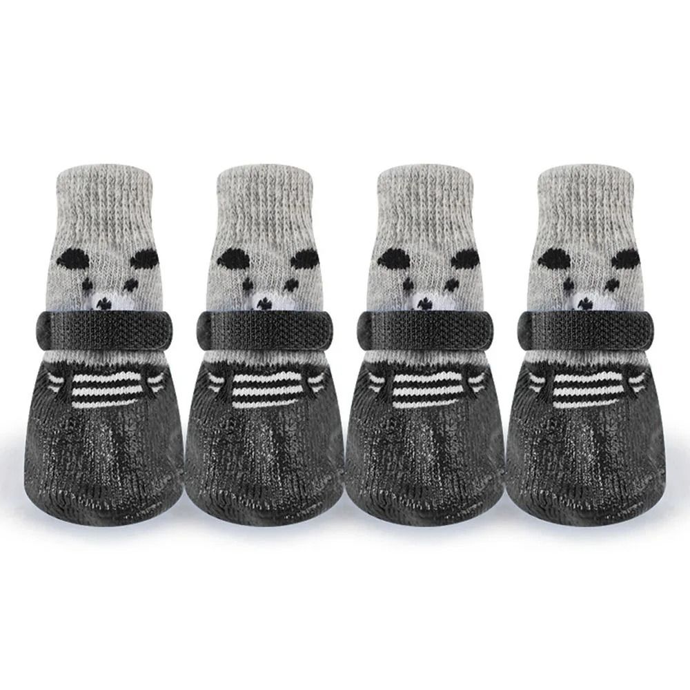 2 Paar Haustier-Hundeschuh-Socken, wasserdicht, für Katzen und Hunde, Gummisocken, rutschfest, für Hunde, Regen, Schneestiefel, Socken, Hunde, betroffen, warme Socken: XS / Schwarz