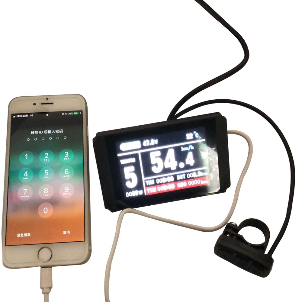 Ebike 24/36/48/60/72v KT LCD3 LCD8H LED affichage pour KT contrôleur LCD8 avec connecteur étanche SM-5A compteur de vitesse de vélo électrique