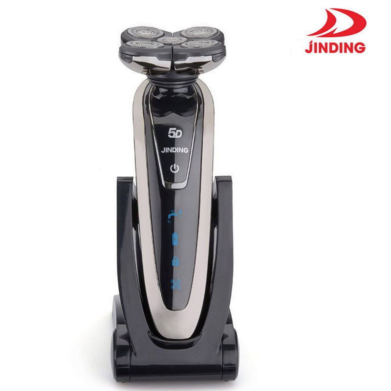 JINDING 5 Heads Washable Rechargeable Electronic Shaver Triple Blade Electric Shaving Razors Men Face Care 5D Floating RQ5580