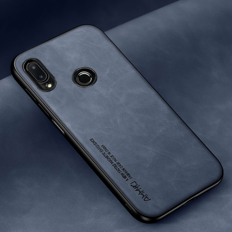 Coque en cuir Pu pour Xiaomi, motif Simple, étui en Silicone TPU pour Redmi 6 PRO A2 Lite 7 7A 8A: Denim / Bleu