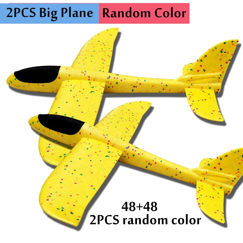 2PCS 34+48CM Hand Throw Flying Glider Planes Toys For Children Foam Airplane Model Fillers Flying Glider Plane Out Door Game: Default Title