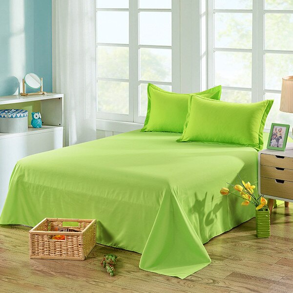 Solid White Flat Sheet Polyester Bedding Sheets Sanding Flat Bed Sheet For Adults Children Students XF338-1: Green / 1pc sheet 120x230cm