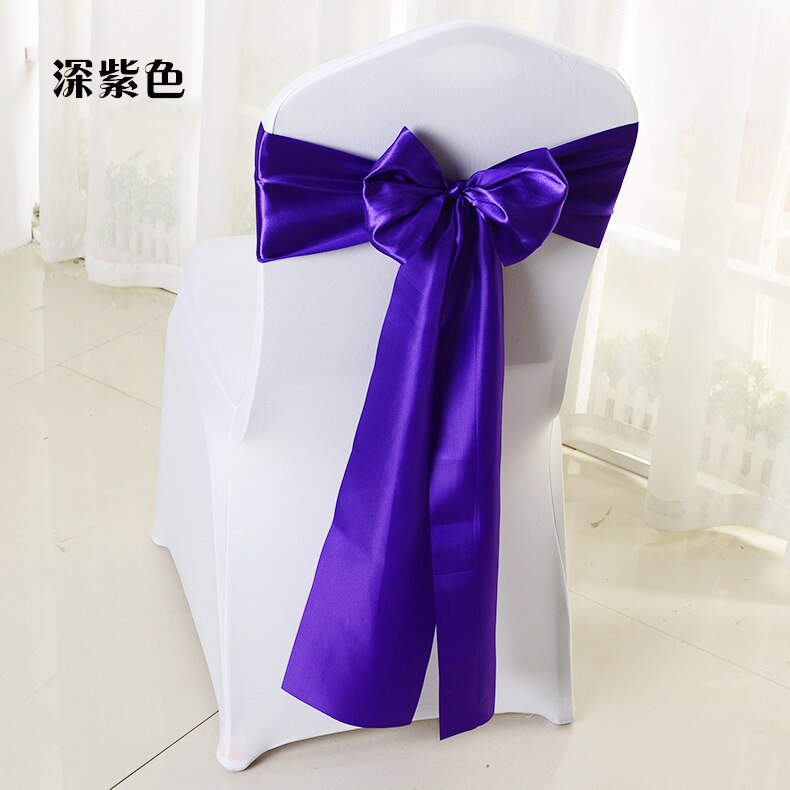 Elegante Stuhl Schärpen Cadeiras Feier Licht Zeremonie Hotel Bogen Noeud Chaise Mariage Krawatten: tief Violett Schleife
