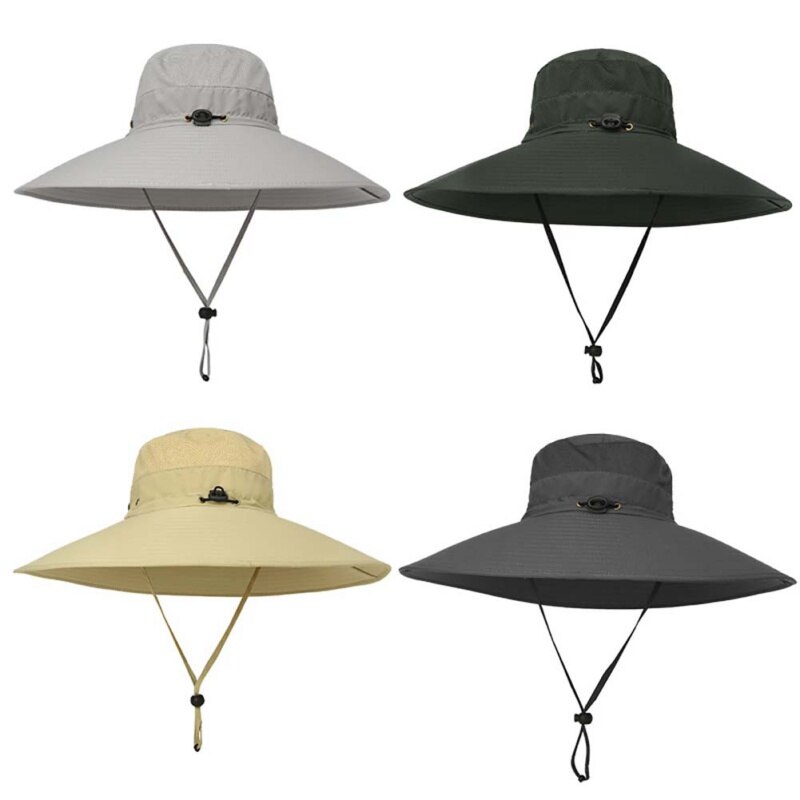 Gorro de pesca de verano para hombre, sombrero de pesca grande para exteriores, protección solar transpirable contra rayos UV, gorro de Sol para pescar