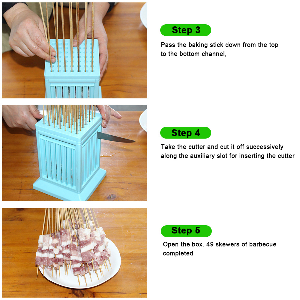 Boîte à brochettes pour Barbecue, 49 trous, pour légumes, bœuf, viande de porc, accessoires