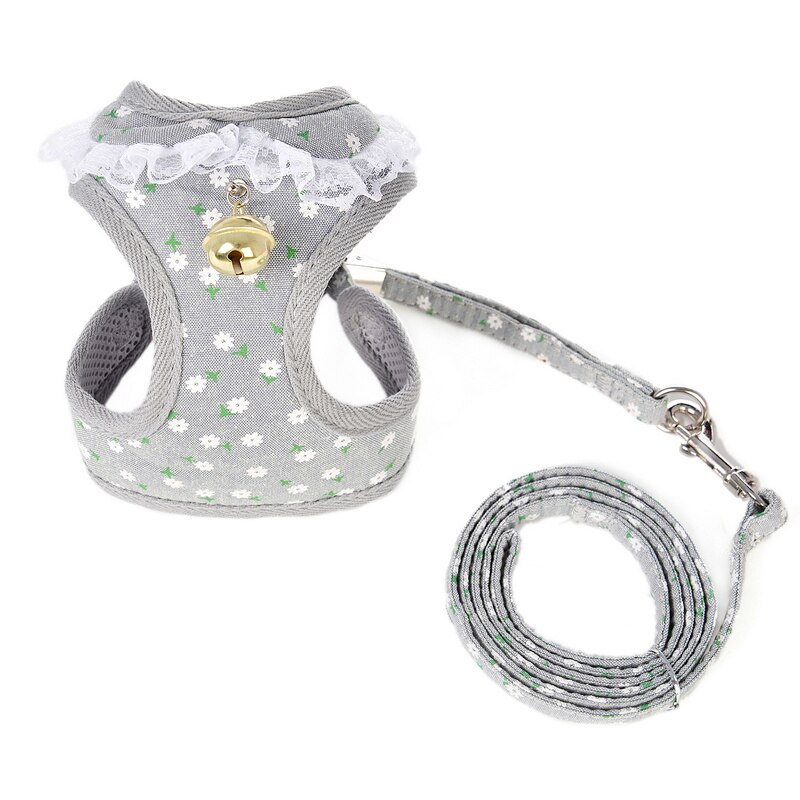 Cute Pet Vest Harness for Small Dogs Chihuahua Pug Harnesses With Bell Puppy Pet Cat Walking Harness &amp; Leash Set Pets Supplies