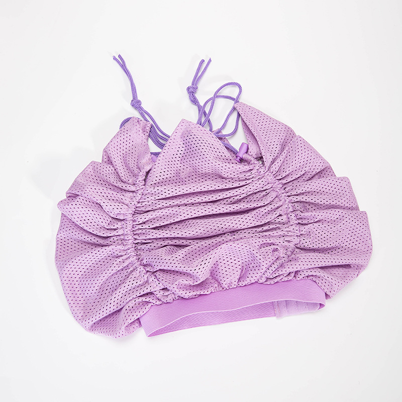 Netkap voor het drogen van krullend haar, verstelbare haarkap met trekkoord, geschikt voor het föhnen van lang haar, sneldrogende föhnkap, draagbaar.: Paars