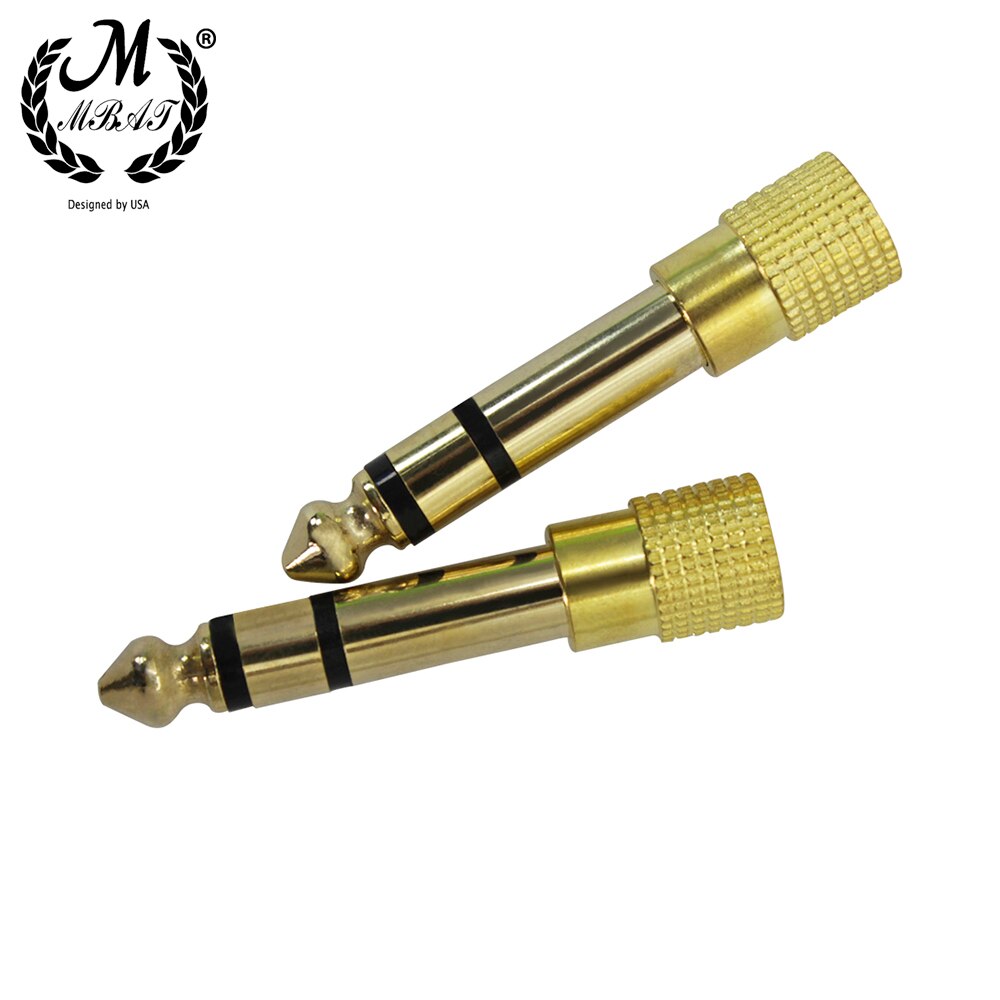 M MBAT 2Pcs 6.5MM Jack To 3.5MM Plug Connector Audio Adapter Audio Connector Converter Amplifier Musical Instrument Accessories