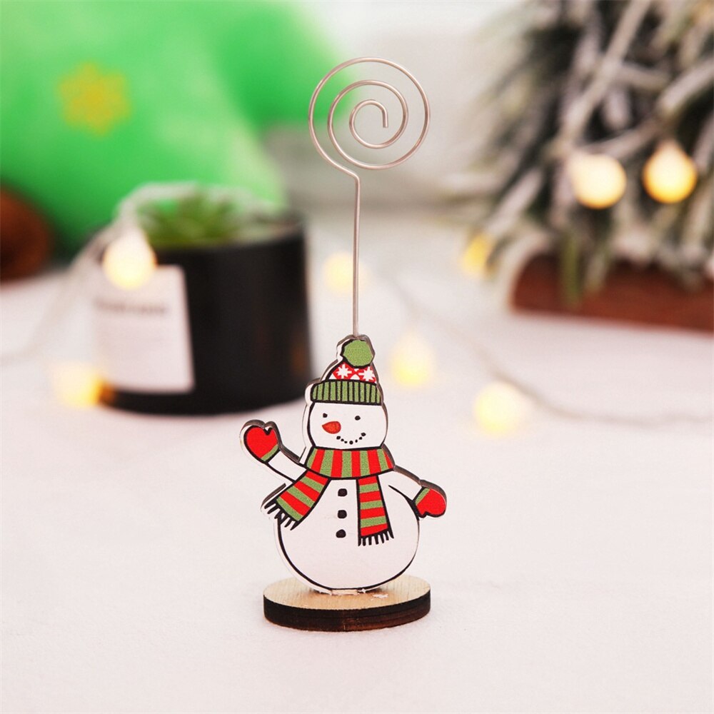 1pc Kawaii Karikatur Weihnachten Karte Halfter Santa Schneemann Elch Pinguin Memo Clip Hinweis Halfter Schule Büro Liefert Schreibtisch Dekoration: B
