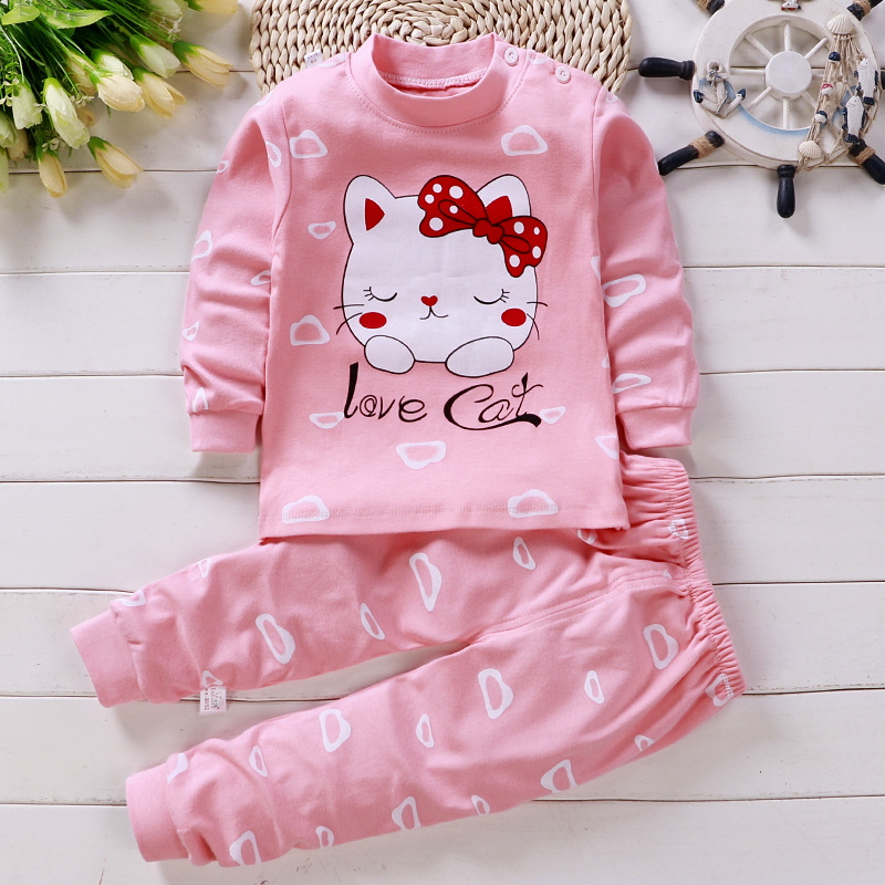 Kids Baby Unisex Underwear Outfits Children Cute Pajamas Suits Children Sleeping Clothing Cotton Toddler Sleepwear: P8