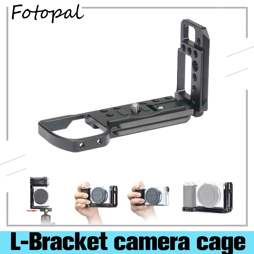 Eachrig L-Bracket Camera Kooi Voor Sony A6400, A6000, a6300 Arca Type Compatibel Zwaluwstaart Quick Release Plaat