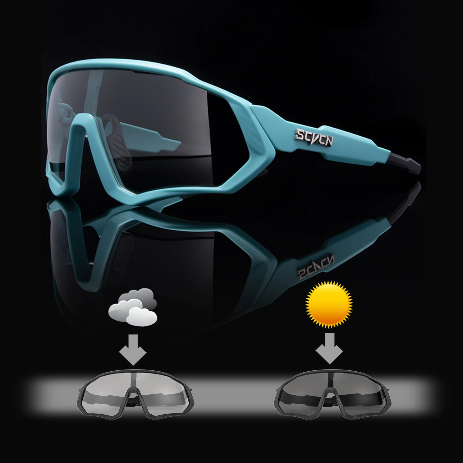 Scvcn Photochromic Glasses Cycling Sunglasses UV400 Women Sports Running Eyewear for Men Cycl Road Mountain Bike Bicycle Goggles