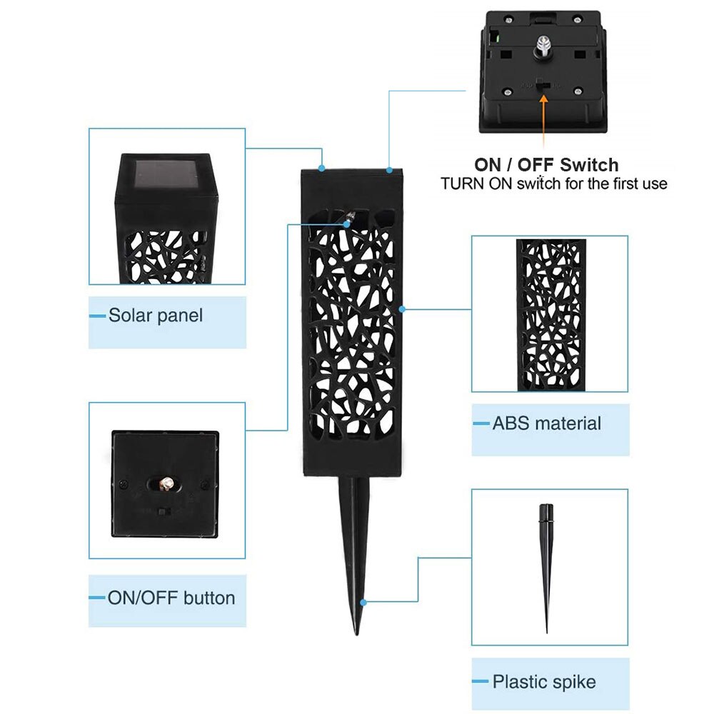 Waterproof LED Solar Lawn Garden Lights For Outdoor Yard Street Landscape Lamp Solar Powered Decoration Pathway Spike Lighting