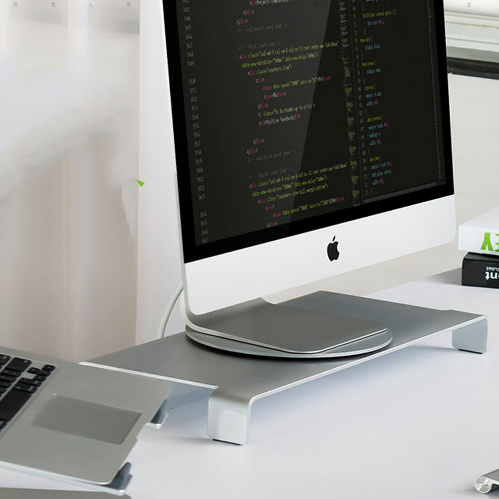 LARICARE Lazy Aluminum 360 Rotation Swivel Laptop Holder Support for Monitor/Notebook/Big Screen TV Monitor Turntable Stand