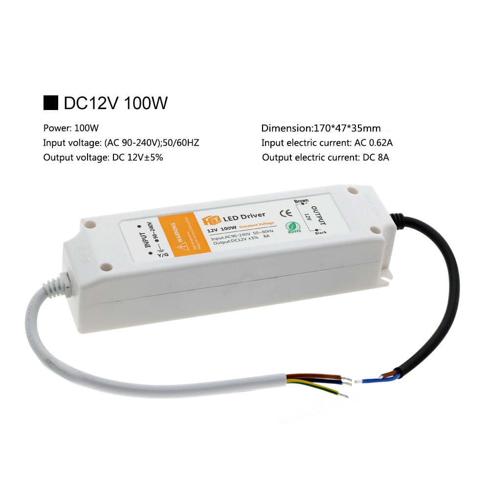 DC 12V Power Supply Led Driver 18W 28W 36W 48W 72W 100W Lighting Transformers Driver Led for LED Strip Power Supply