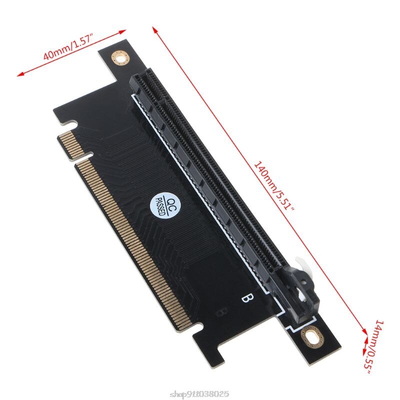 PCI Express 16X Riser PCIe Graphics Card PCI-E Steering Card 90 Degrees Right Angle Riser Adapter for 1U 2U Host 4/6cm D24 20