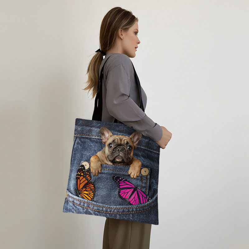 Grappige Zak Hond Boodschappentassen Huisdier Bulldog Teckel Beagle Schnauzer Honden Draagtas Grote Capaciteit Opbergtas Vrouwen Handtas