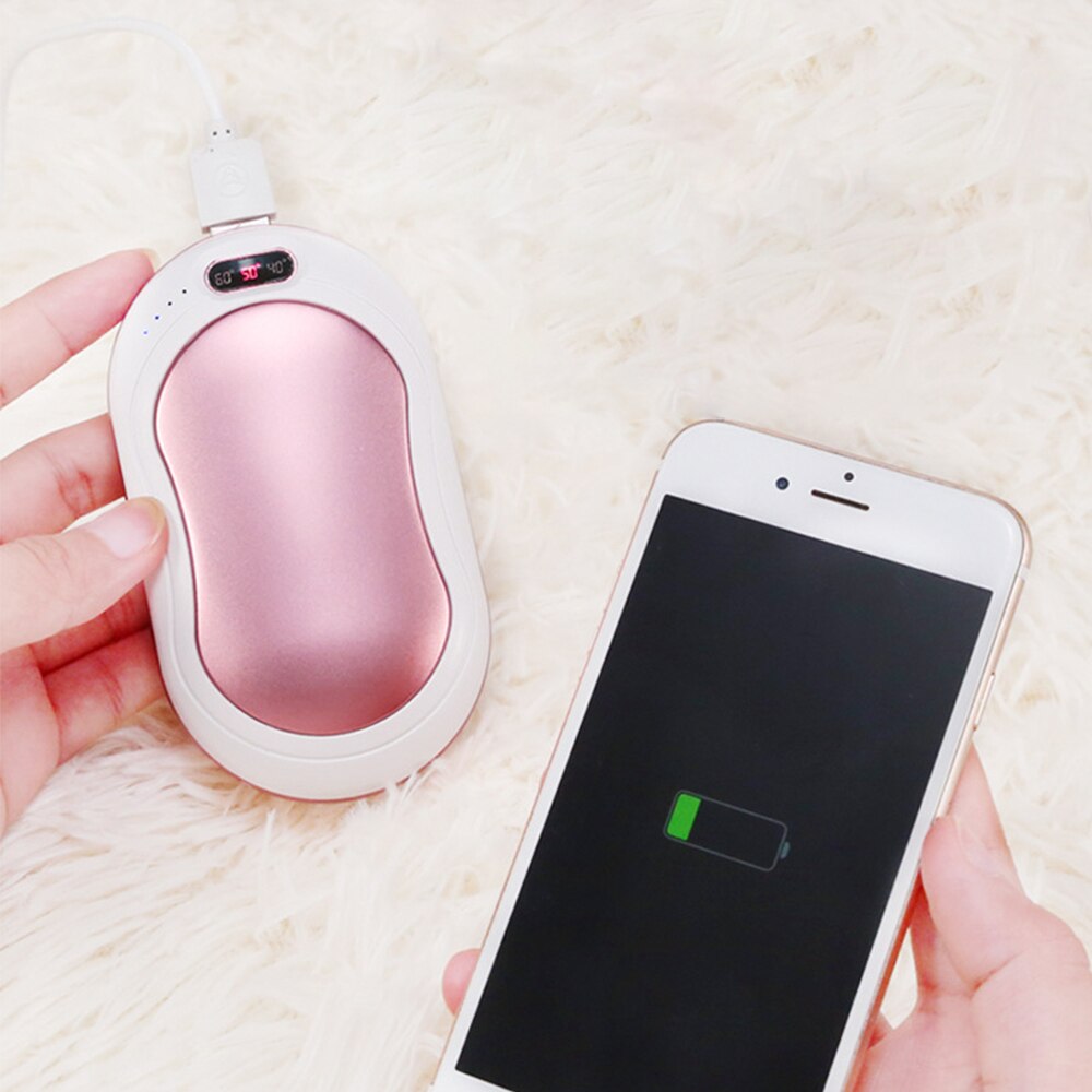 Chauffe-main électrique Portable Rechargeable Usb | Batterie externe, avec lampe de poche d'écran, lampe de poche, lampe Rechargeable, réutilisable pour les mains