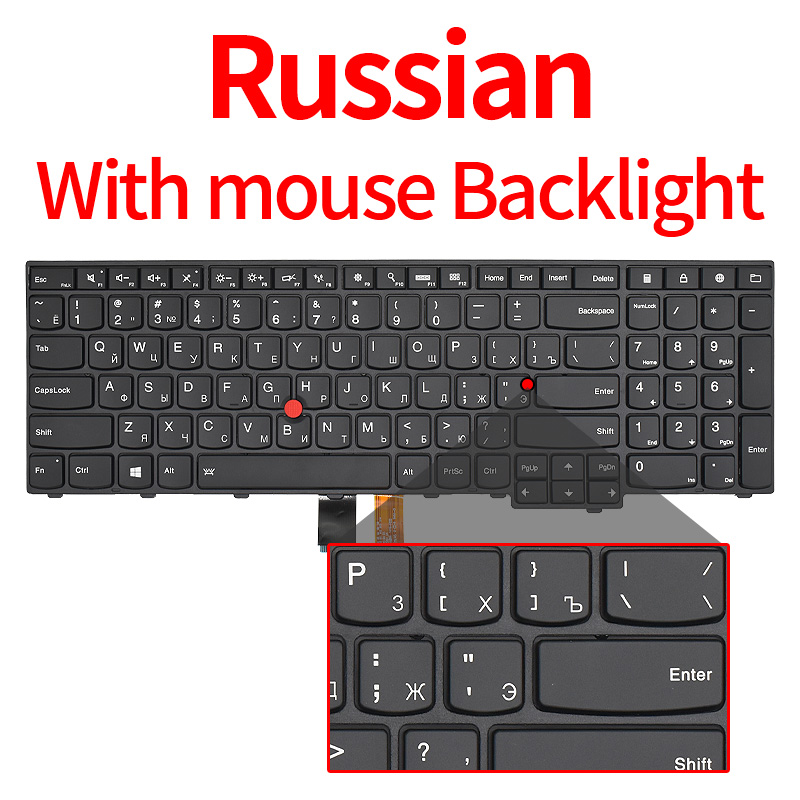 Verlicht Toetsenbord Voor Lenovo Thinkpad T540 T 540P T550 T560 P 50S L540 L560 L570 L540 W540 W541 W 550S E540 E531 Notebook Toetsenbord: Donkergroen