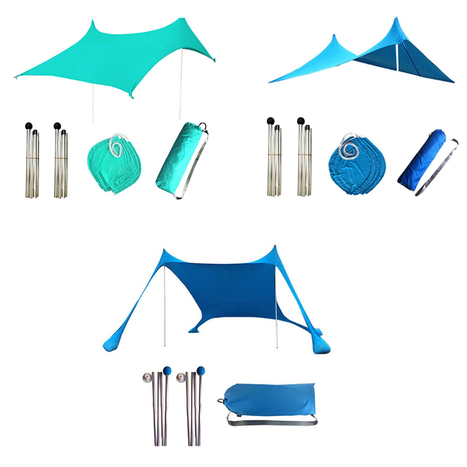 Beach Tent Canopy Beach Sunshade Awning Sun Protection Anti-UV Tent For Camping Fishing Beach Garden Picnic