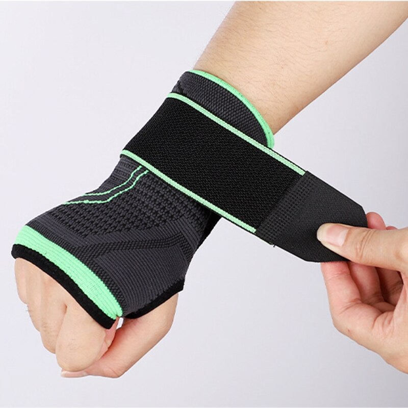 Muñequera deportiva Unisex para levantamiento de pesas, muñequera de nailon para gimnasio, soporte de muñeca para Fitness, culturismo, 2 uds.: Green (1PC) / XL
