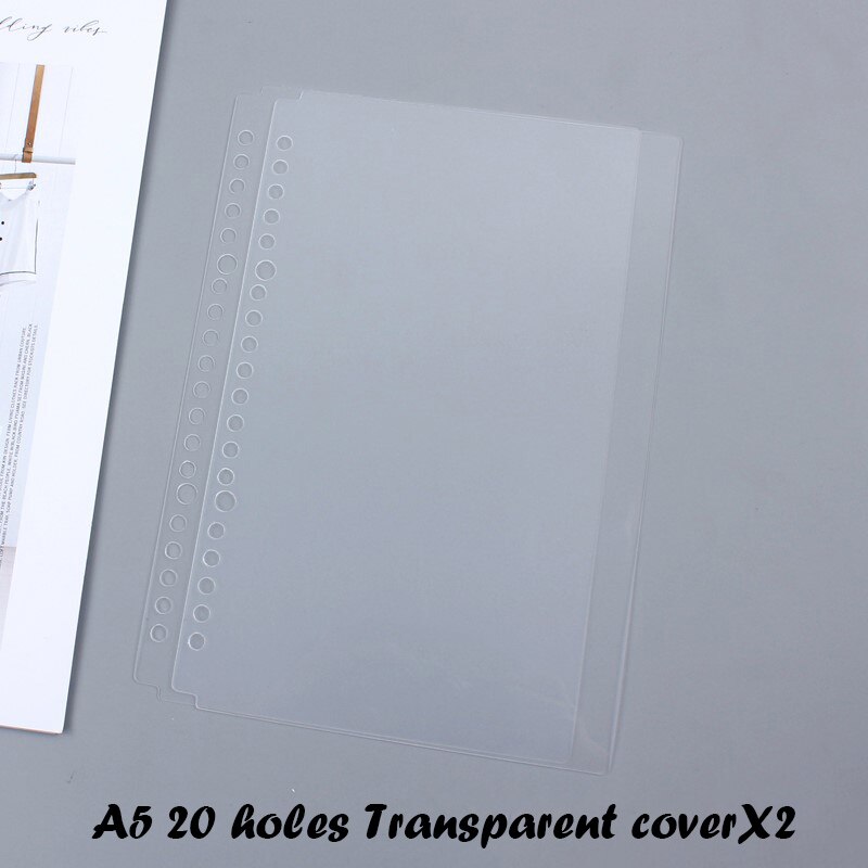 A5 B5 Crystal Loose-leaf Binder Transparent 20/26 Hole Bind Circle Calendar Ring Notebook Cover Diary Index Separator Organizer: A5 trans cover X2