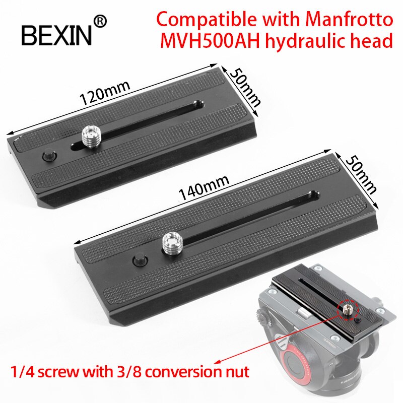 Manfrotto Quick Release Sliding Plate Camera Mount with "1/4" screw with 3/8" nut for Manfrotto MVH500AH Hydraulic PTZ