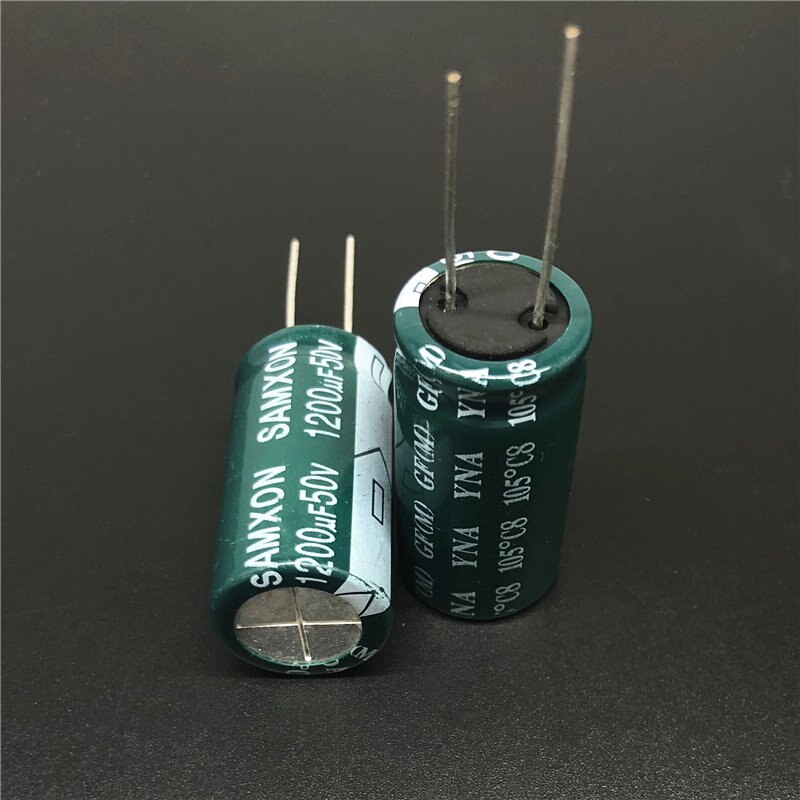 2Pcs/10Pcs 1200uF 50V SAMXON GF Series 16x30mm Low Impedance Long Life 50V1200uF Aluminum Electrolytic capacitor