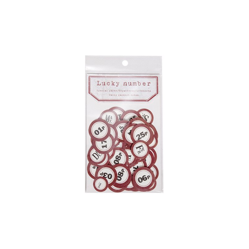 100pcs/lot Lucky Number Stickers for Daily Mothly Planner Diary Stickers DIY Label Scrapbooking Album Stationery Stickers