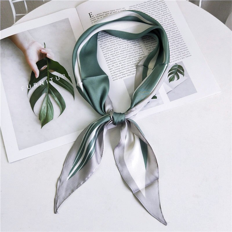 negro amarillo Rosa pelo cuello pañuelo para lazo Collar señoras seda largo flaco bolso de mano bufandas pañuelo pañuelos: Verde claro