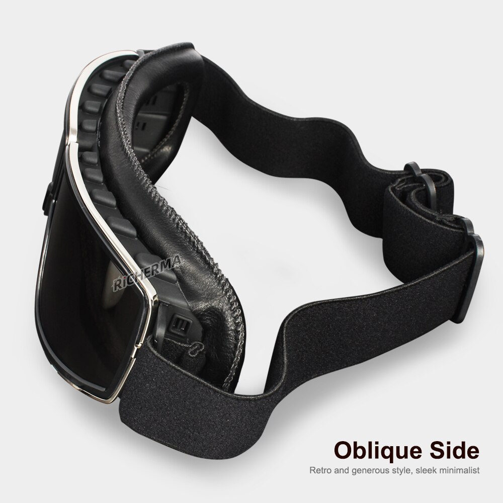 Steampunk retro motorcykelglasögon anti-bländande flygglasögon utomhus vindtät dirt bike terräng motocrossglasögon