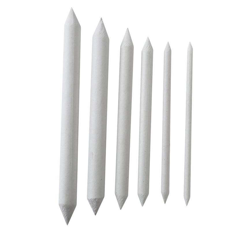 6pcs/Set Blending Smudge Tortillon Stump Sketch Art Drawing Tool Rice Paper Wiper Sketch Paper Pen Sketch Smudge Brush