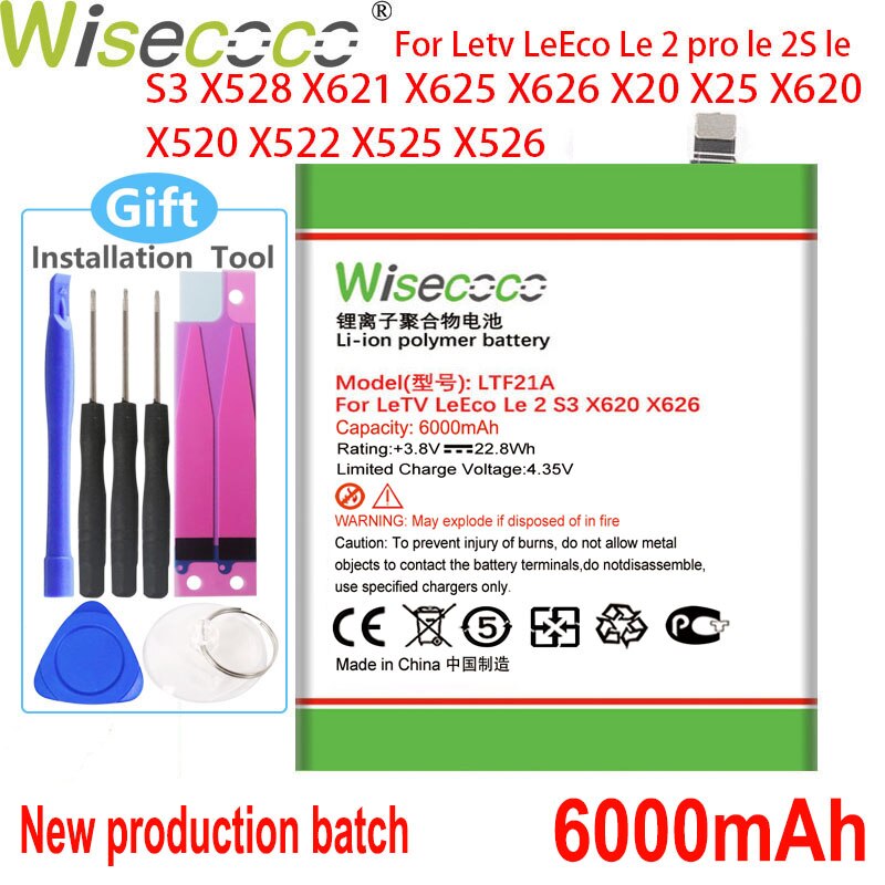 Wisecoco LTF21A Batterij Voor Letv Leeco Le 2 Pro Le 2S Le S3 X528 X621 X625 X626 X20 X25 x620 X520 X522 X525 X526 + Tracking Nummer