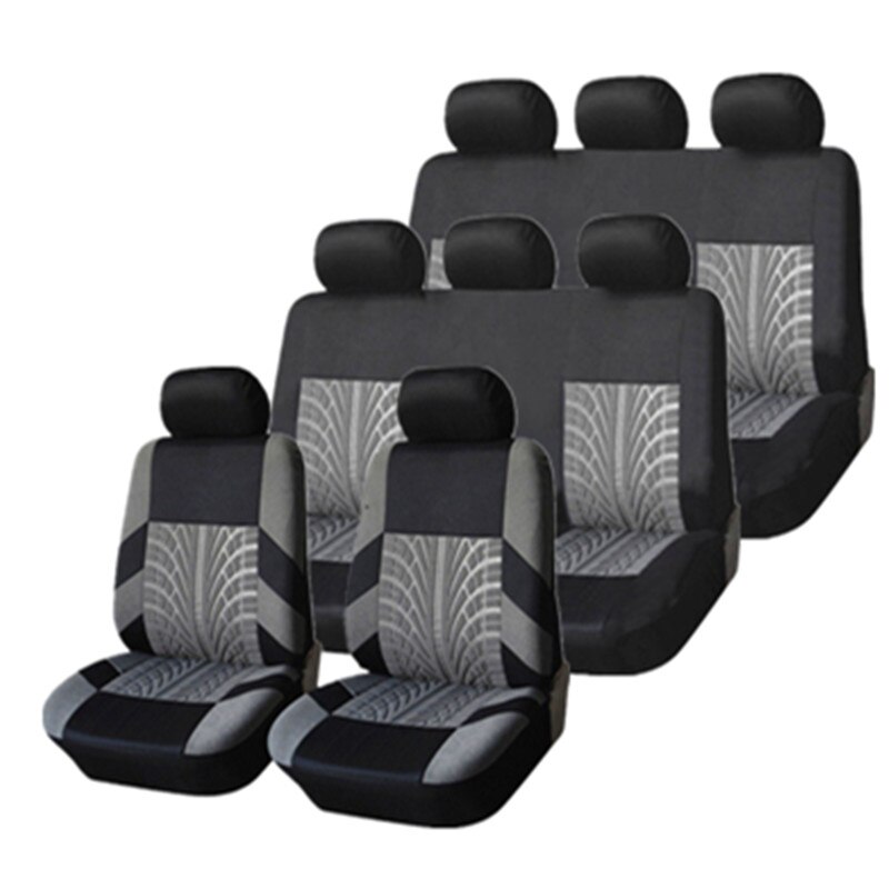 8 Stoelhoezen Auto Stoelhoezen Volledige Set Auto Zitkussen Stoelhoezen Protector: Grijs