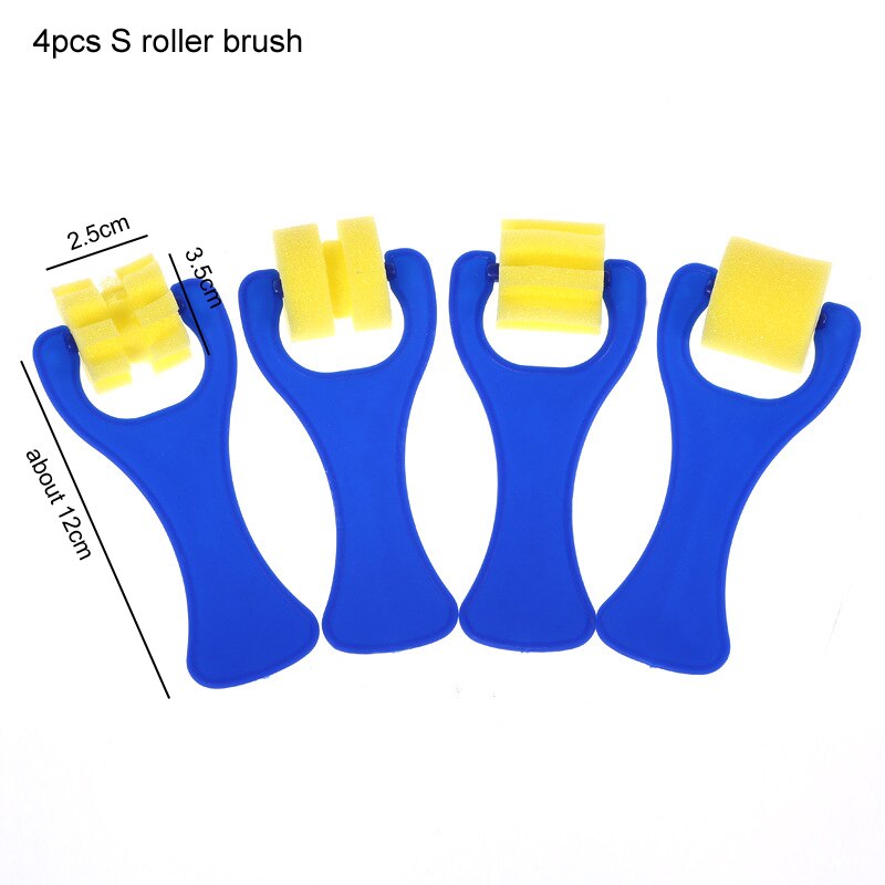 Painting Supplies School Stationery Supplies Drawing Toys Graffiti Art Drawing Plastic Handle Painting Graffiti Toys: 4pcs S roller brush