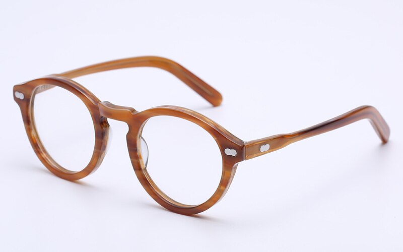 Små runde optiske briller stel mænd kvinder johnny depp briller computer gennemsigtig brille mærke acetat vintage stil: Hør