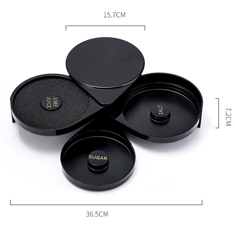 Bar Utensils Bartending Tools Three-Layer Salt-Side Box Sugar-Side Box Margarita Cocktail Box Bar Salt-Side Box