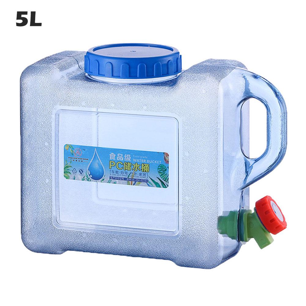 5L/8L Water Bucket Portable Camping Water Container With Tap Large Capacity Water Storage Container For Field Travel Car Use: A