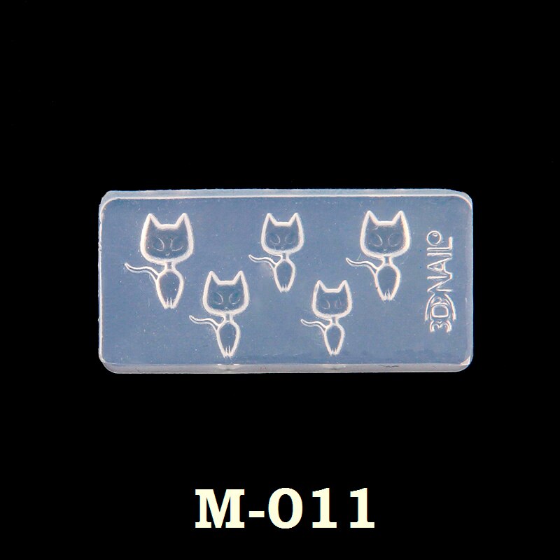 1PC 2x4cm 3D Nail Art forma silikonowa do żywicy do tworzenia biżuterii kot gwiazda serce przezroczysta silikonowa forma dla kobiety DIY wisiorek: M-011