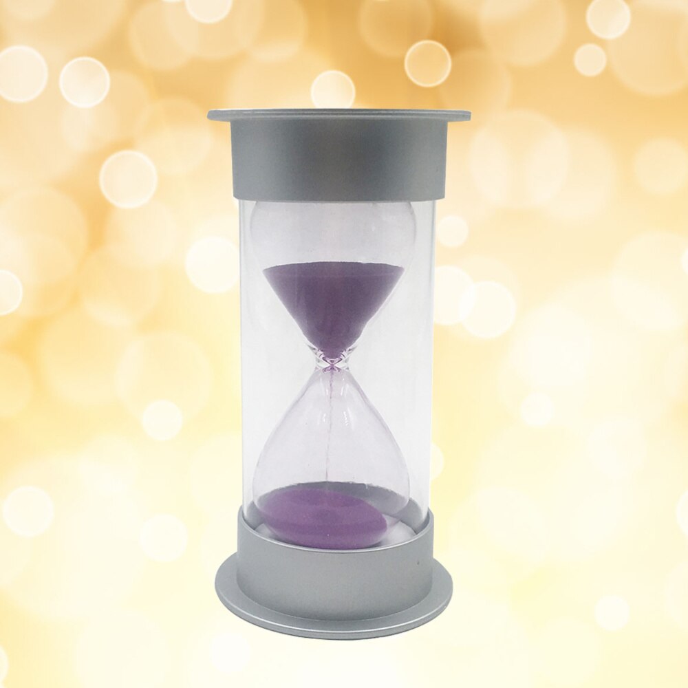 Simple Cylinder Sand Hourglass 5 Minutes Sand Timer Sandglass Hourglass (Silver and Blue)