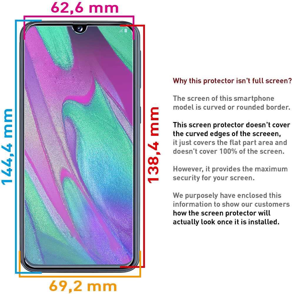 Gehard Glas Voor Samsung Galaxy A40 Platte 9H Screen Protector Cover Clear Front Shockproof Anti Shock Scratch Premium