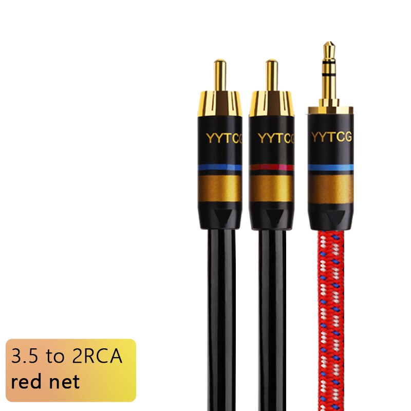 YYTCG RCA Cable HiFi Stereo 3.5mm to 2RCA Audio Cable AUX RCA Jack 3.5 Y Splitter for Amplifiers Audio Home Theater Cable RCA: Red / 5m