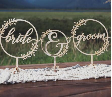 Sweetheart table decor, Wedding decor, Wedding sign, Bride and Groom Sign, Rustic wedding decor, Wedding: no4 / 15cm