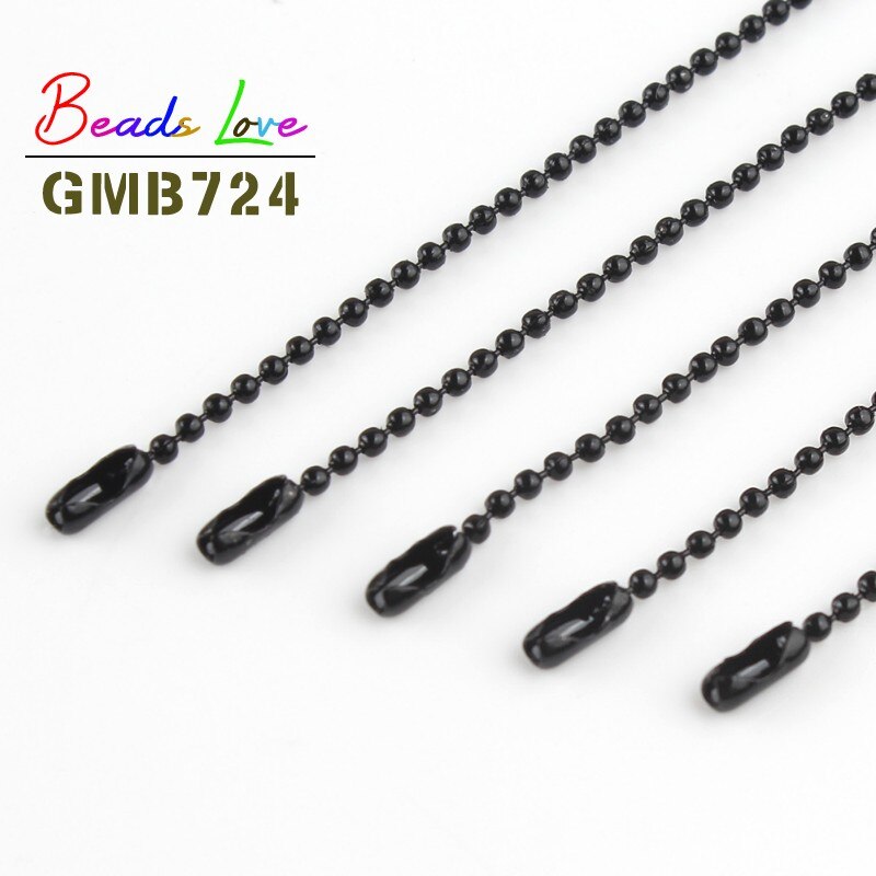 10pcs/lot 1,5 MM Kugel Ketten Passt Schlüssel Kette/Puppen/Label Hand Tag Stecker Für DIY Halskette Schmuck, Die Entdeckungen 60cm: Black